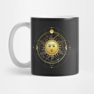Esoteric Symbol of Sun with Phases of Moon and Stars Mug